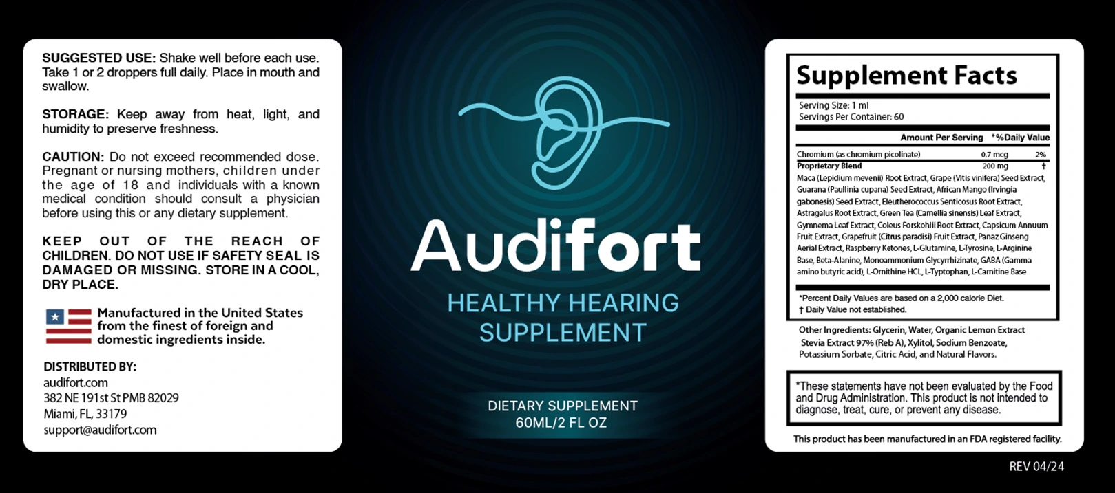 Ingredients of Audifort